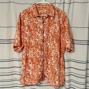 Tommy Bahama Linen Short Sleeve Button Up Shirt Men’s Size Large Camp Style
